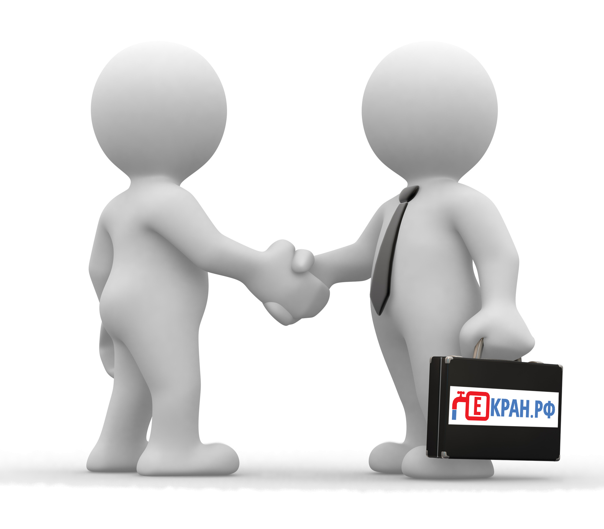 two 3d humans give their hand for handshake